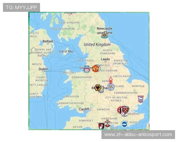 英超球队对应的城市及地理分布